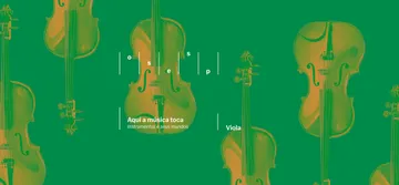 A imagem é rosa, com uma flauta em verde, e o título Instrumento e seus mundos Flauta.