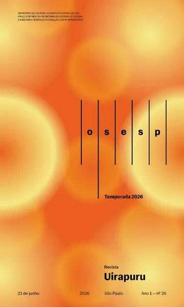 Capa da Revista Uirapuru Ano 1 — nº 26, com elementos gráficos arredondados em tons de amarelo sobre fundo laranja.